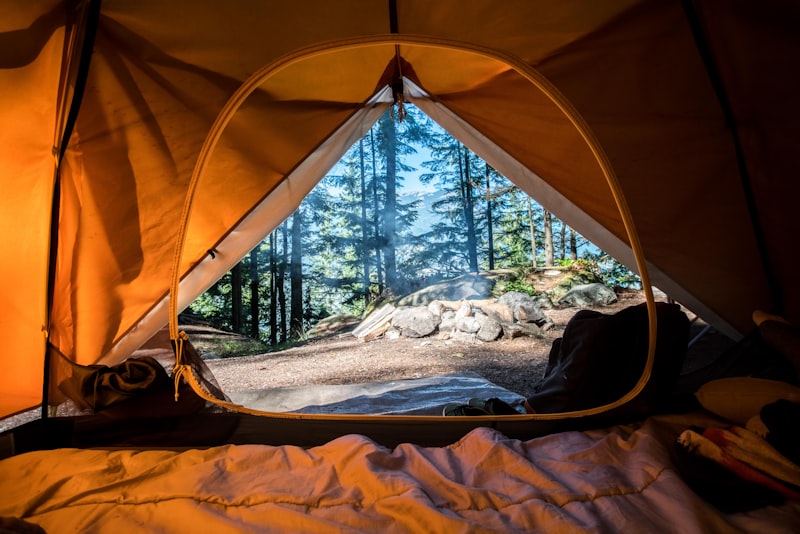 Camping tent in the wilderness